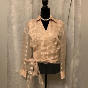 Bianca Nygard, Dressy wrap blouse, size 14.
